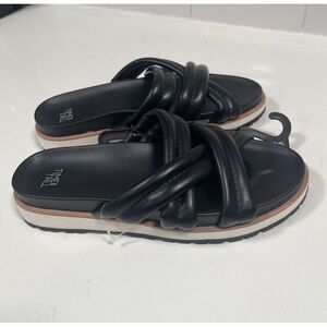 Time and Tru‎ Women's Crossband Footbed Sandals Black Size 8